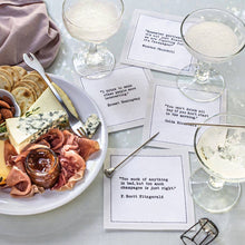 Load image into Gallery viewer, Drinking Quotes - White Cotton Cocktail Napkins, 50ct
