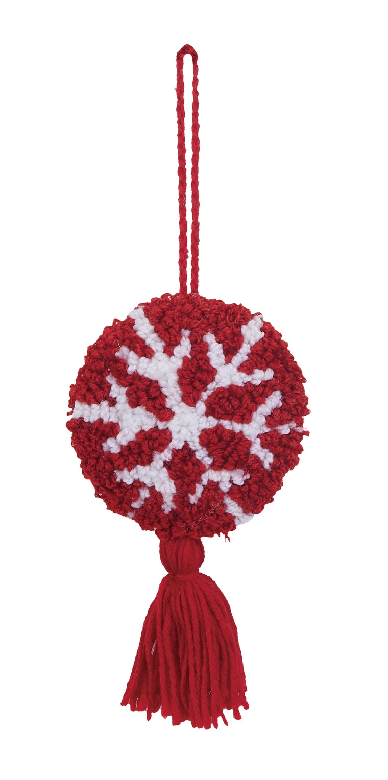 Red Snowflake Hook Ornament