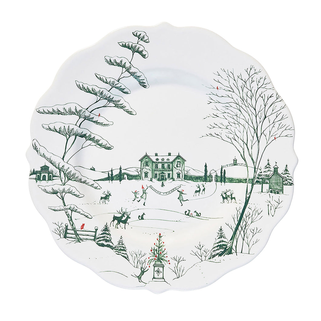 Winter Frolic Dinner Plate, Evergreen