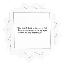Load image into Gallery viewer, Birthday Quotes - White Cotton Cocktail Napkins, 50ct
