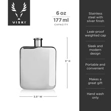 Load image into Gallery viewer, Viski Harrison Harrison 6 oz Flask, Stainless Steel
