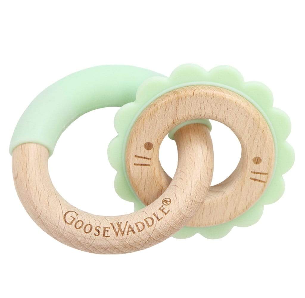 Mint Lion Silicone + Wood Double Teether
