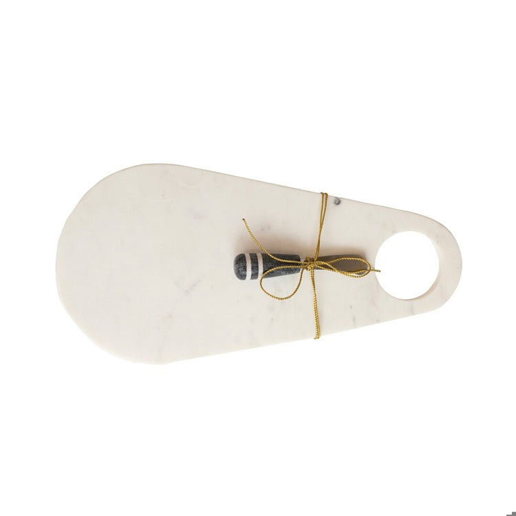 Marble Cheese Board with Knife