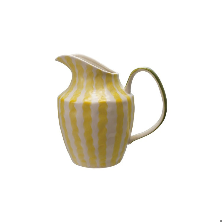Stoneware Striped Pitcher