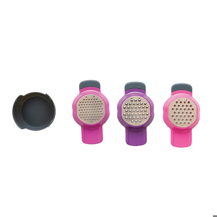 Stainless Steel Grater with Holder, Set of 3