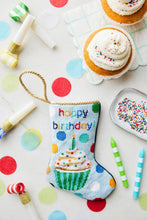 Load image into Gallery viewer, Happy Birthday in Blue Bauble Stocking
