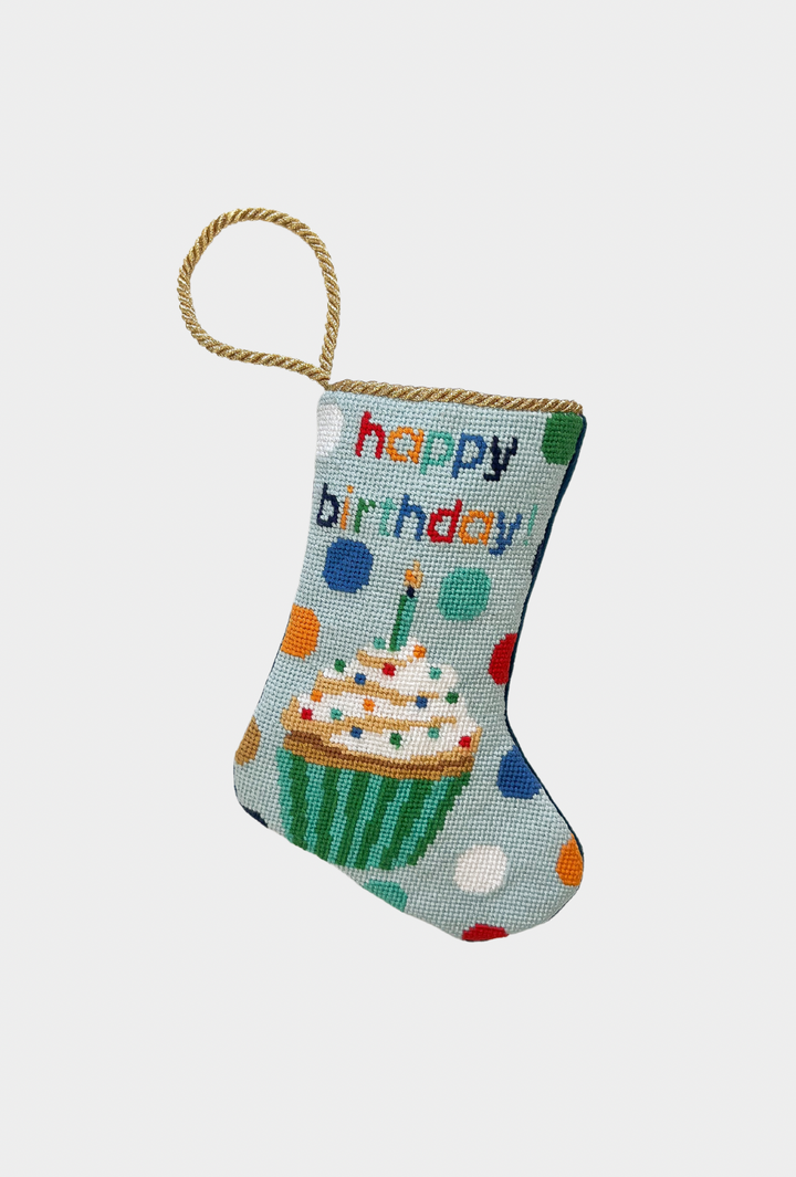 Happy Birthday in Blue Bauble Stocking