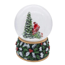 Load image into Gallery viewer, Musical Wind-Up Christmas Tree With Cardinals Water Globe
