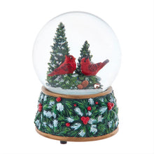 Load image into Gallery viewer, Musical Wind-Up Christmas Tree With Cardinals Water Globe
