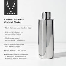 Load image into Gallery viewer, Viski Harrison Element Cocktail Shaker, Stainless Steel
