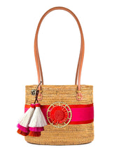 Load image into Gallery viewer, Charlotte Medium - Pink Layer with Nautical Raffia Flower
