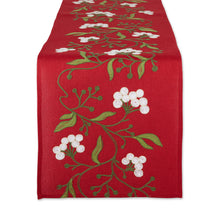 Load image into Gallery viewer, Mistletoe Embroidered Table Runner - 14 X 70
