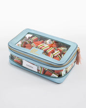 Load image into Gallery viewer, Metallic Light Blue Tile Storage Bag
