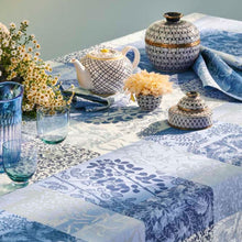 Load image into Gallery viewer, Mille Rameaux Bleu Tablecloth (Coated Cotton), 69&quot; Round
