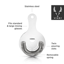 Load image into Gallery viewer, Viski Harrison Hawthorne Strainer in Stainless Steel

