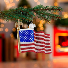 Load image into Gallery viewer, Noble Gems™ American Flag Glass Ornament
