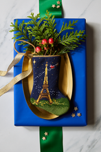Load image into Gallery viewer, “Bonne Nuit” Santa in Paris Bauble Stocking
