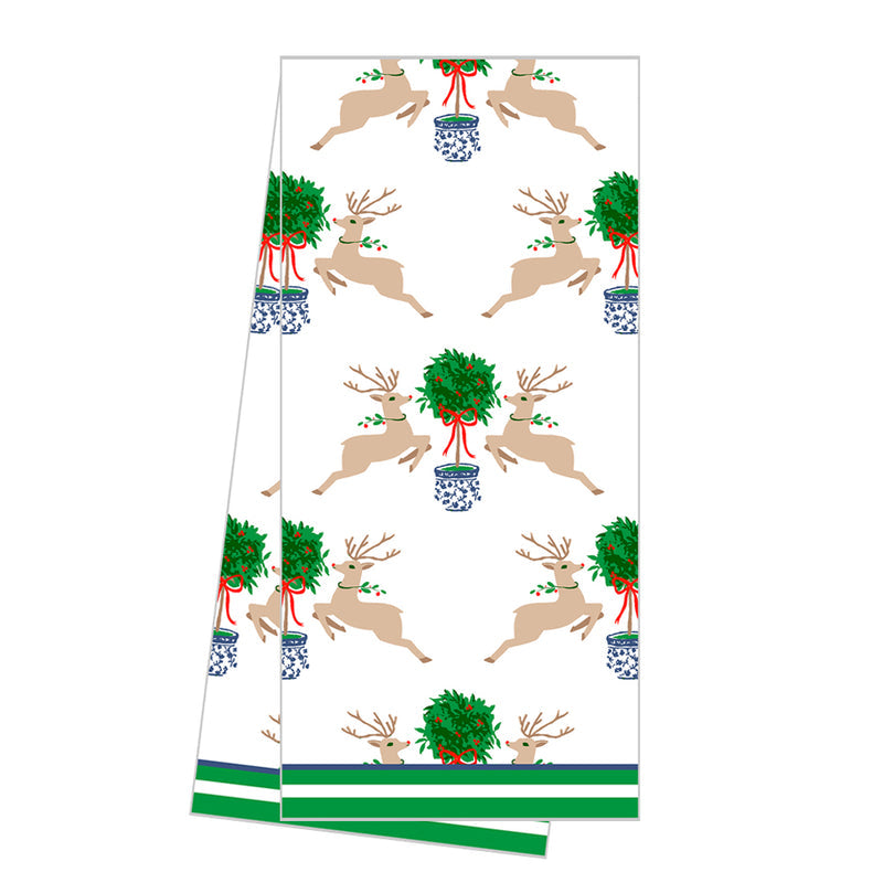 Reindeer Topiary Tea Towel