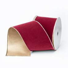 Load image into Gallery viewer, Red Suede and Gold Ribbon, 2.5"
