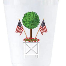 Load image into Gallery viewer, Patriotic Topiary Tree Shatterproof Cups
