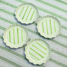 Load image into Gallery viewer, Cabana Stripe Melamine Dessert/Salad Plate, Seagrass
