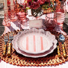 Load image into Gallery viewer, Cabana Stripe Melamine Dessert/Salad Plate, Coral
