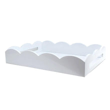 Load image into Gallery viewer, White Lacquer Scallop Edge Tray
