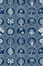 Load image into Gallery viewer, Ruffleneck Tunic, Circle of Love | Navy &amp; White
