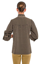 Load image into Gallery viewer, Ruffleneck Tunic, Checkmate | Black &amp; Khaki
