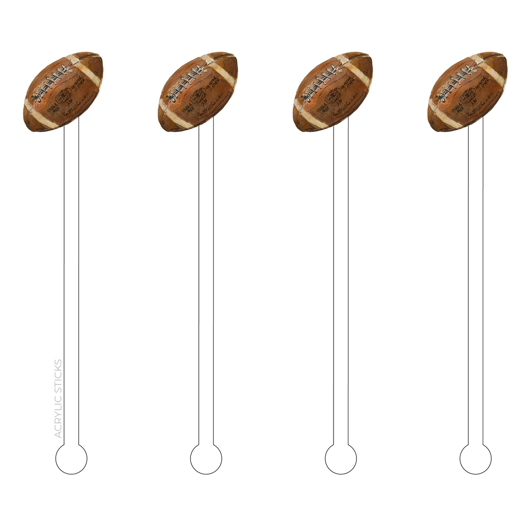 Vintage Football Acrylic Stir Sticks