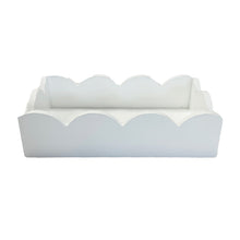 Load image into Gallery viewer, White Lacquered Scalloped Guest Towel Holder
