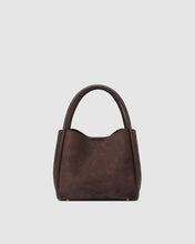 Load image into Gallery viewer, Steffie Suede Mini Tote Bag, Chocolate
