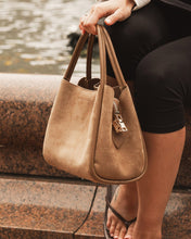 Load image into Gallery viewer, Steffie Suede Mini Tote Bag, Honey
