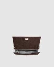 Load image into Gallery viewer, Delaney Clutch Crossbody, Suede Chocolate
