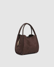 Load image into Gallery viewer, Steffie Suede Mini Tote Bag, Chocolate
