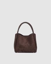 Load image into Gallery viewer, Steffie Suede Mini Tote Bag, Chocolate
