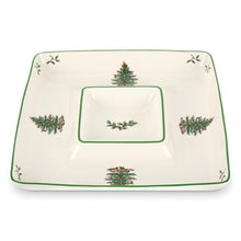 Load image into Gallery viewer, Spode Christmas Tree Square Chip &amp; Dip
