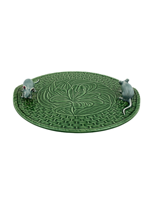 Cheese Trays, Green Lily Cheese Tray with Natural Mouse