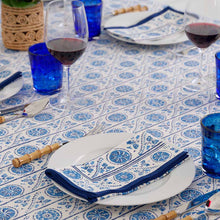 Load image into Gallery viewer, Bukhara Stripe Indigo Tablecloth, 60x90&quot;

