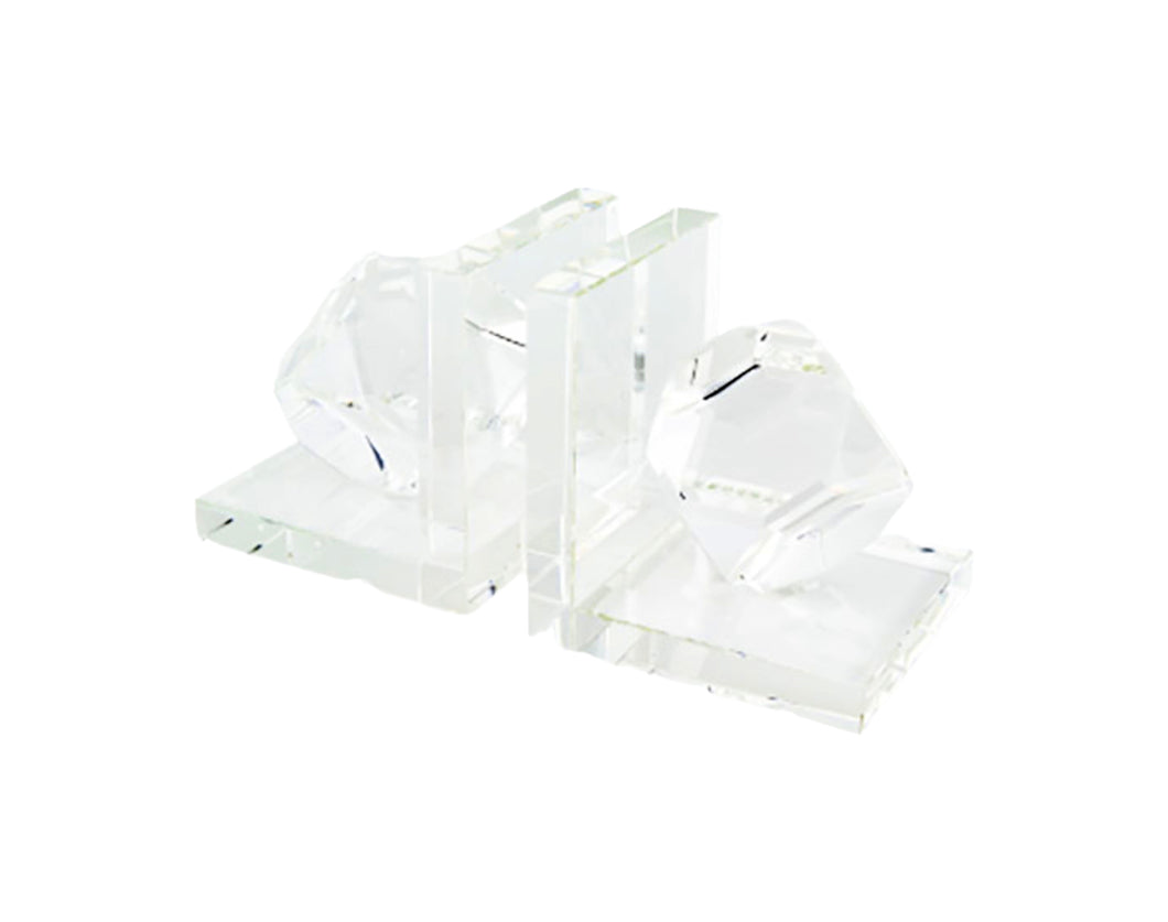 Crystal Glass Bookend, Pair