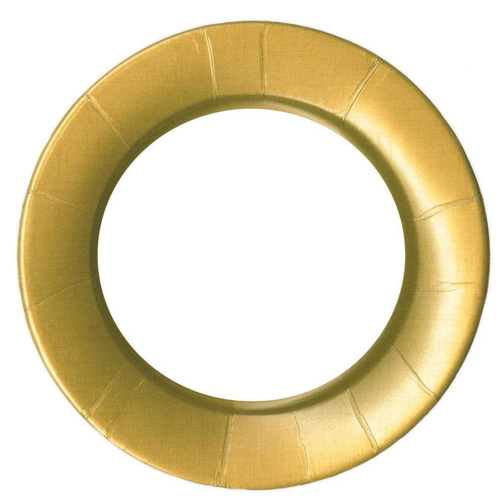 Linen Border Paper Dinner Plates in Gold - 8 Per Package