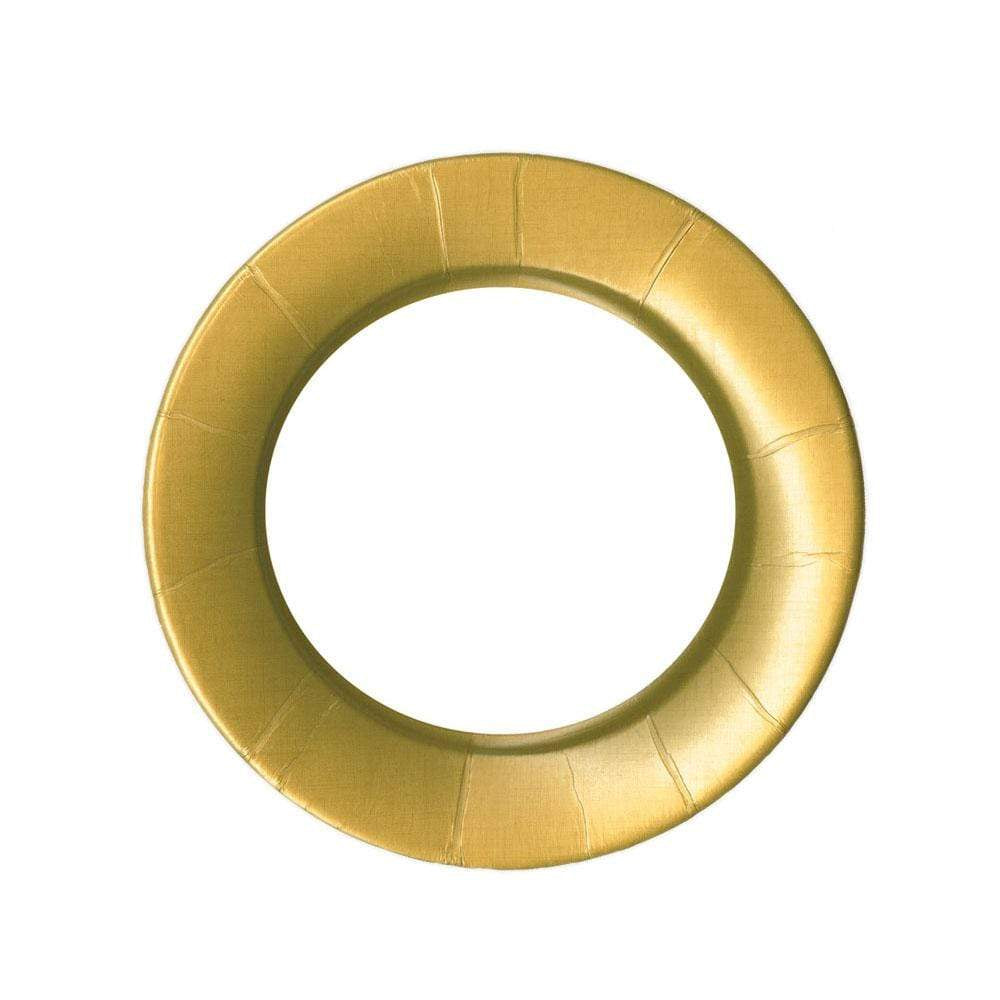 Linen Border Paper Salad & Dessert Plates in Gold - 8 Per Package