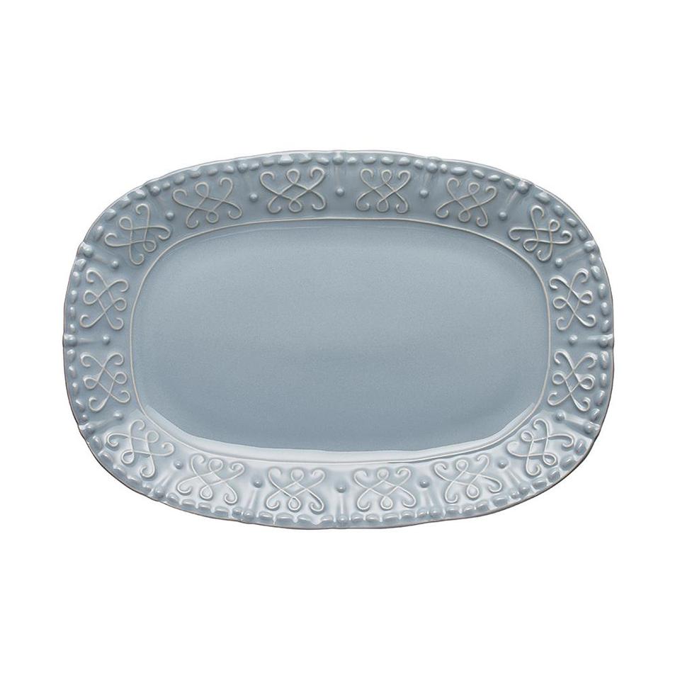Historia Small Oval Platter, Blue Cashmere