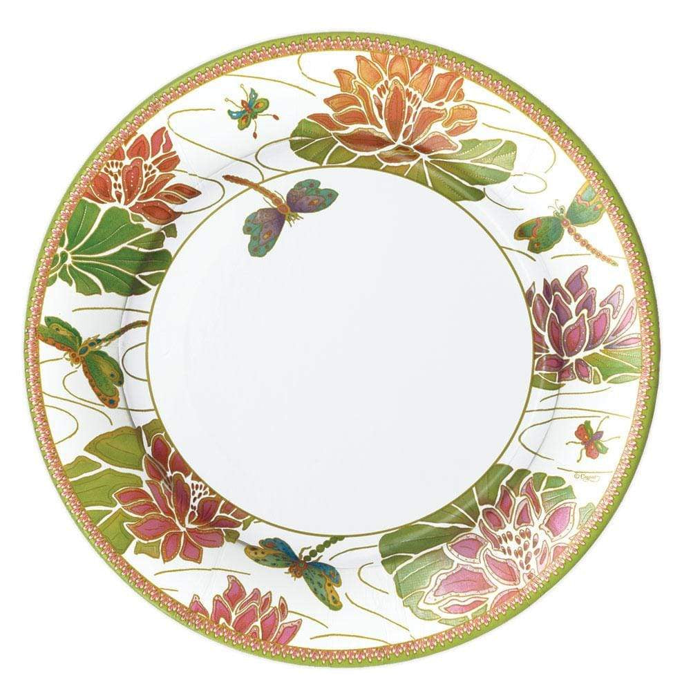 Jeweled Pond Paper Dinner Plates in Ivory - 8 Per Package