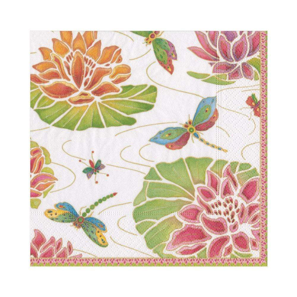 Jeweled Pond Paper Luncheon Napkins in Ivory - 20 Per Package