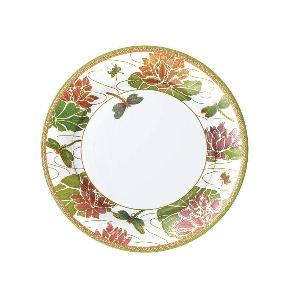 Jeweled Pond Paper Salad & Dessert Plates in Ivory - 8 Per Package