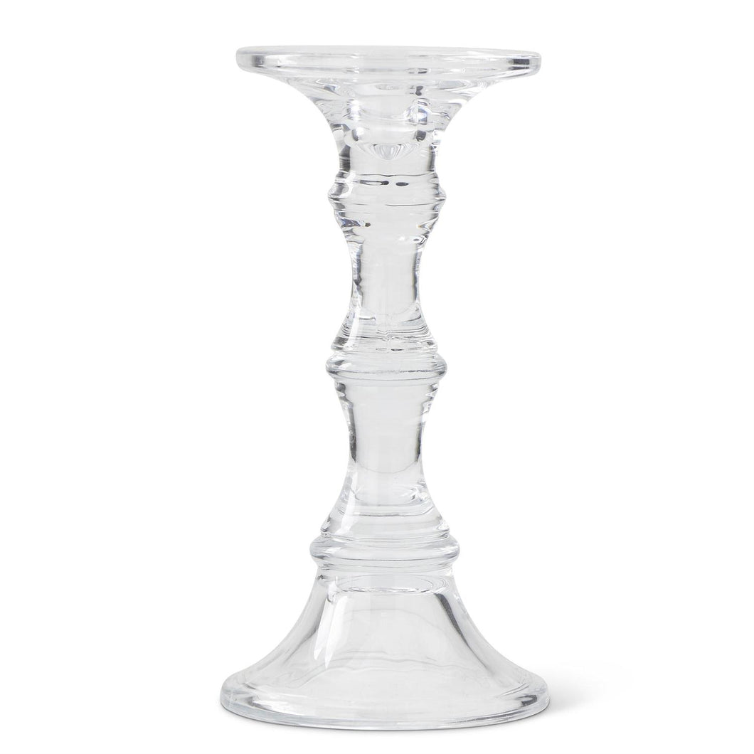 Classic Short Glass Candleholder, 9.25