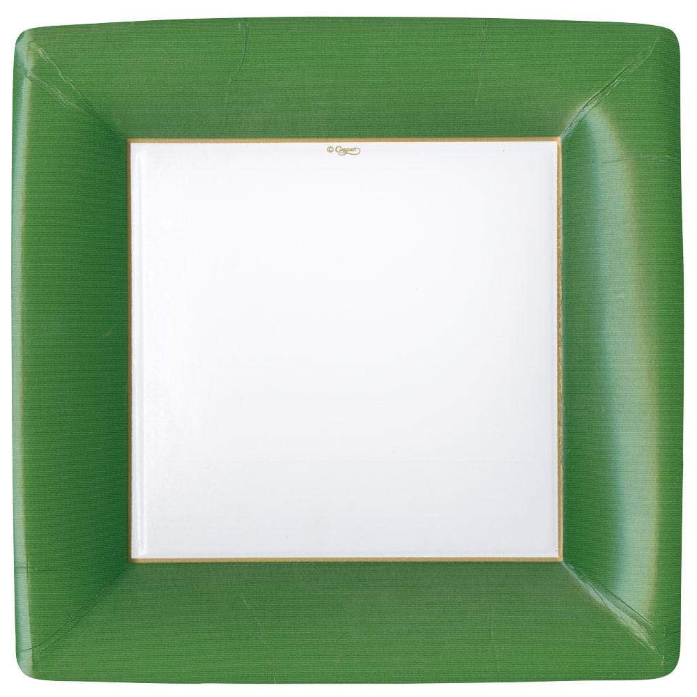 Grosgrain Hunter Green Paper Dinner Plates - 8 Per Package