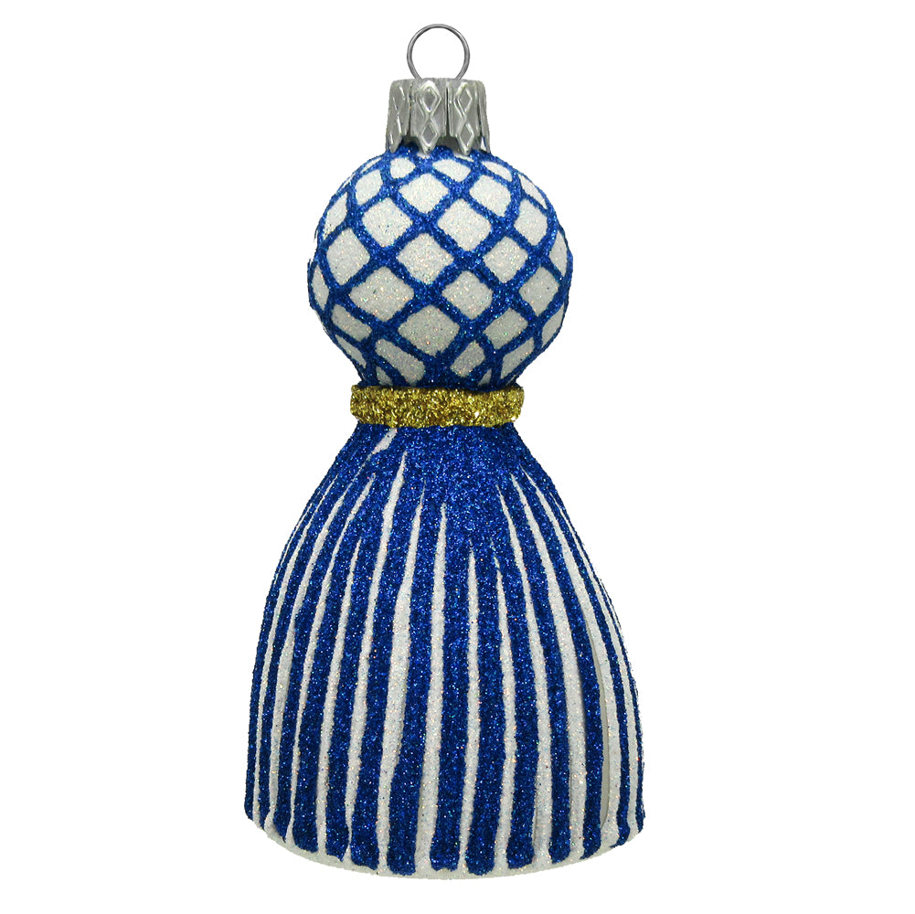 Tassel Ornament, Blue & White