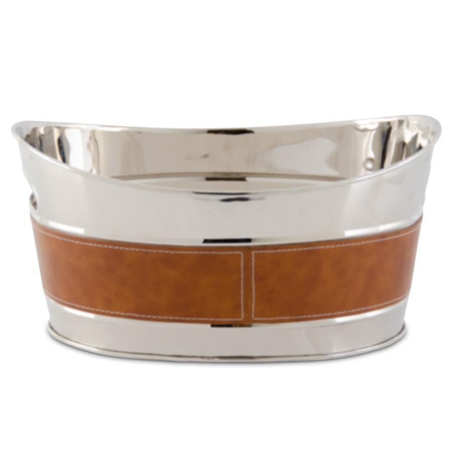 Silver & Leather Beverage Tub